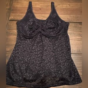 Ruby Ribbon Allure Black Leopard Sheer sz 40